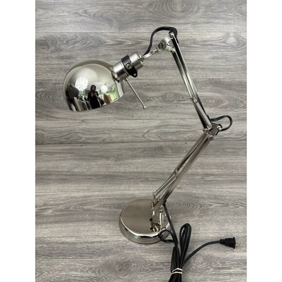 Ikea Forsa Vintage Chrome Architect's Desk Work Lamp Light - Picture 3 of 10